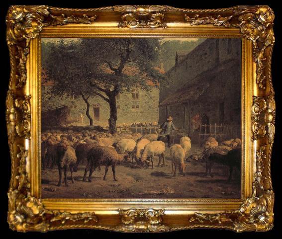 framed  Jean Francois Millet Sheep, ta009-2